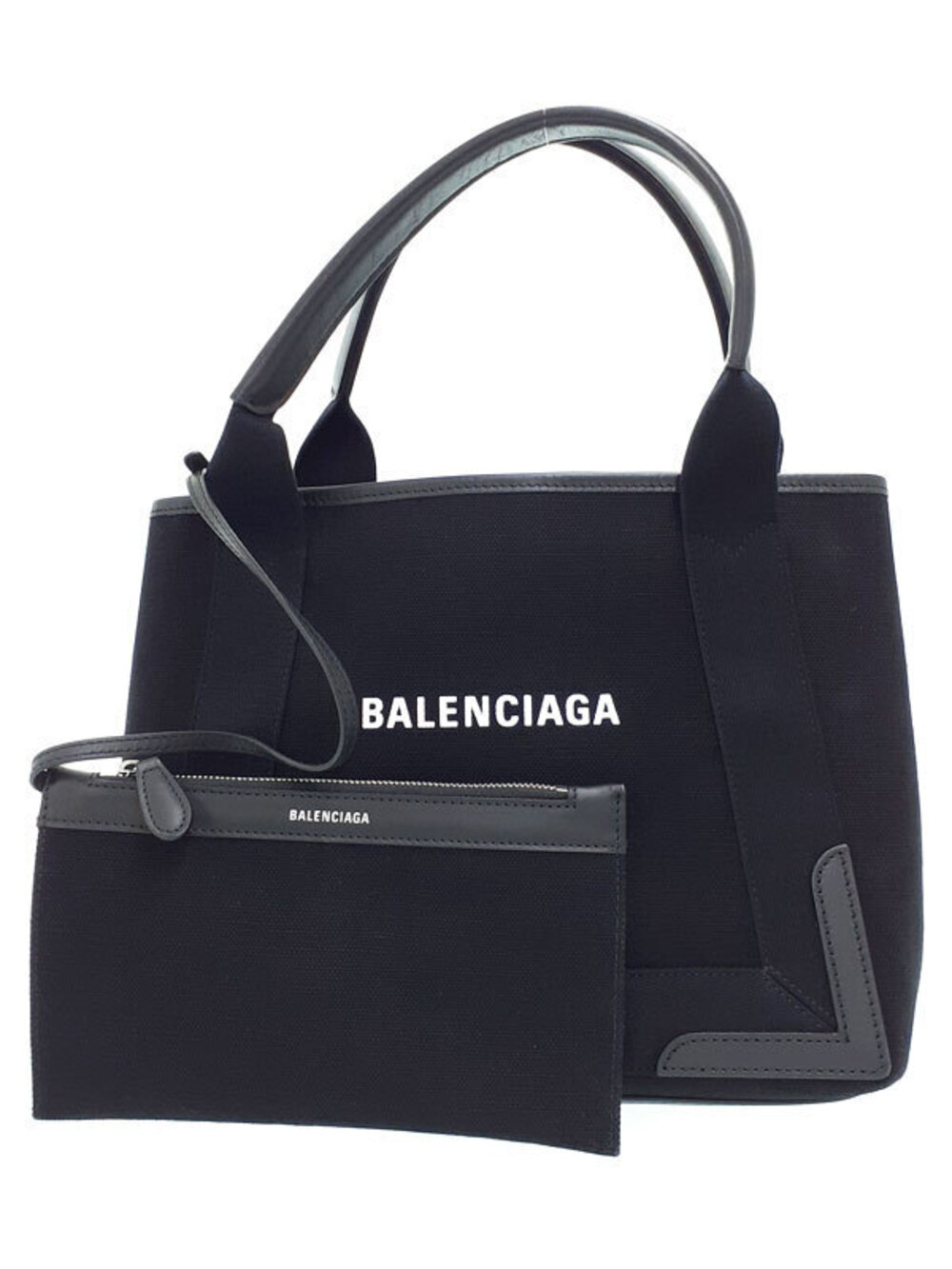 Balenciaga Navy Blue Cabas Tote Bag